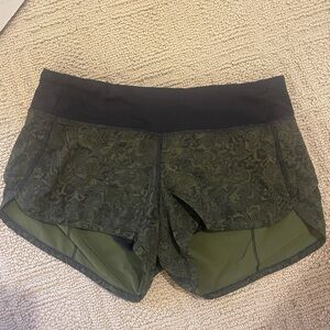 Lululemon Green Athletic Shorts with Drawstring Waist
